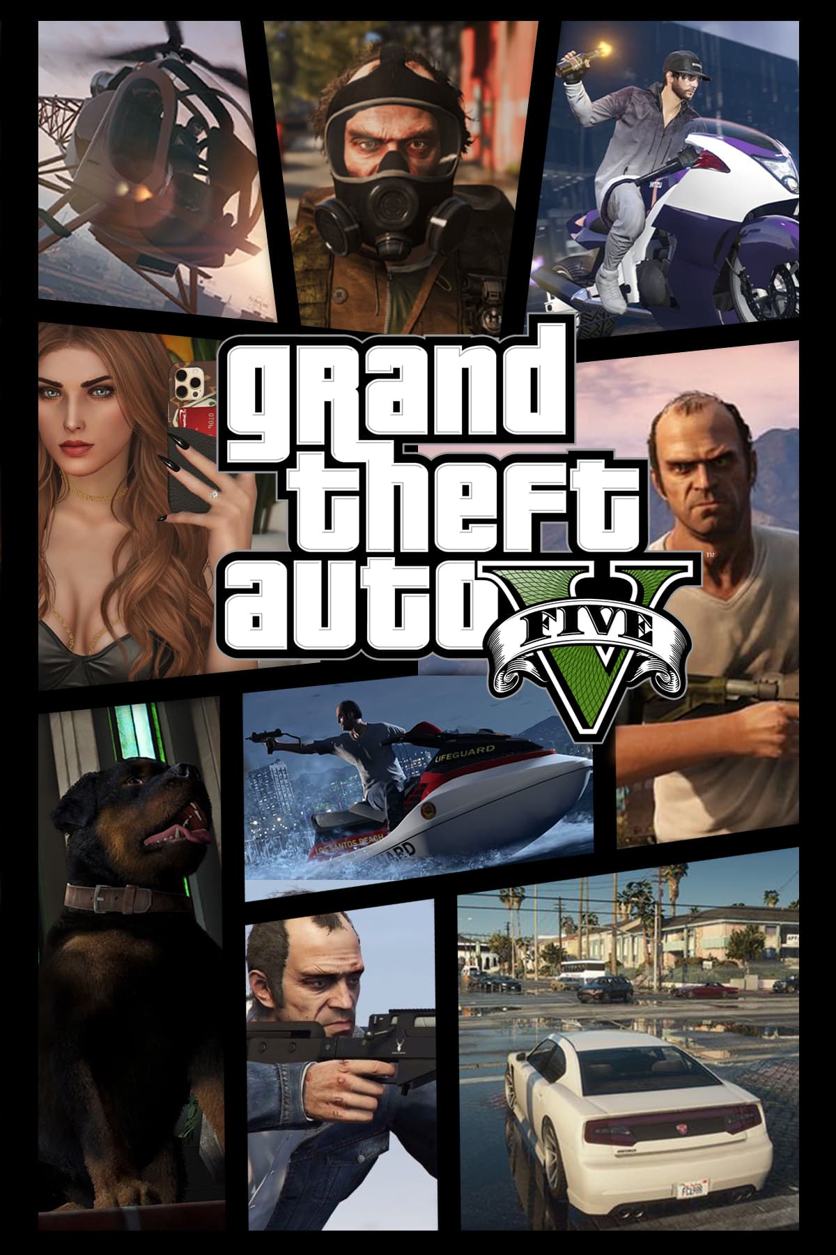 Made this gta 5 poster taking reference from original poster